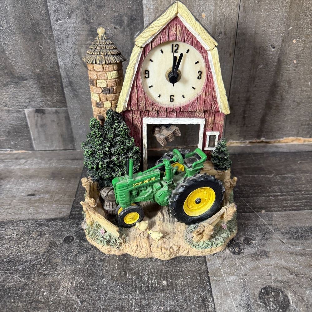 John Deere Model Tractor Battery-Operated Tabletop Clock. Tested